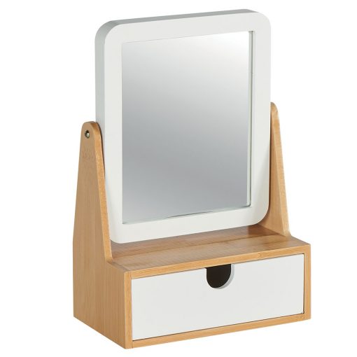 Miroir en bois avec tiroir